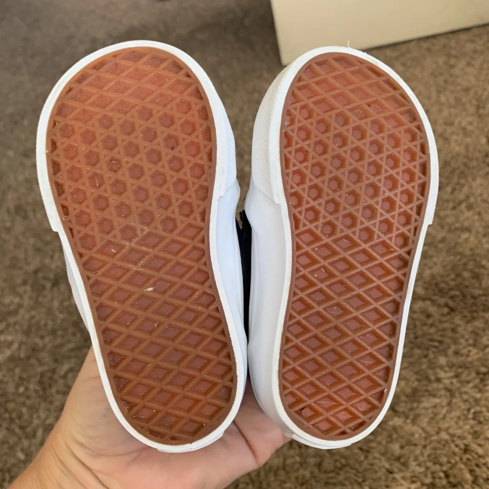 Vans Toddler Slip-On Shoes in Black and White